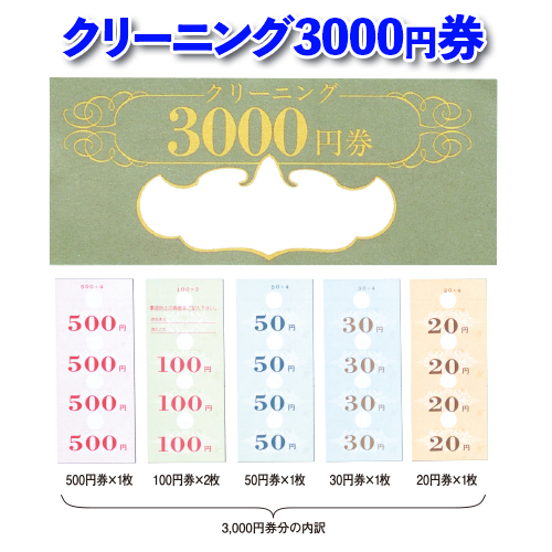 クリーニング3000円券画像